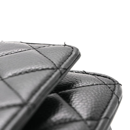 Caviar Quilted Wallet On Chain WOC Black