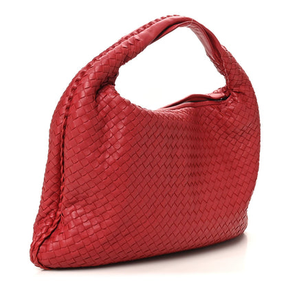 Nappa Intrecciato Large Veneta Hobo Red