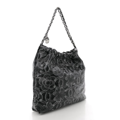 Printed Calfskin Quilted Chanel 22 Black
