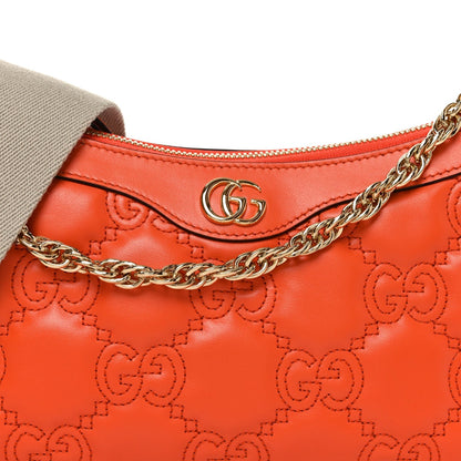Calfskin GG Matelasse Chain Handbag Deep Orange Natural