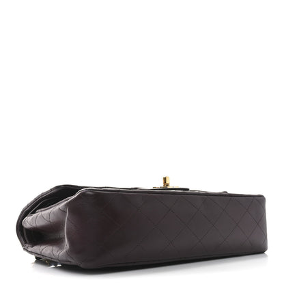 Lambskin Quilted Medium Double Flap Burgundy
