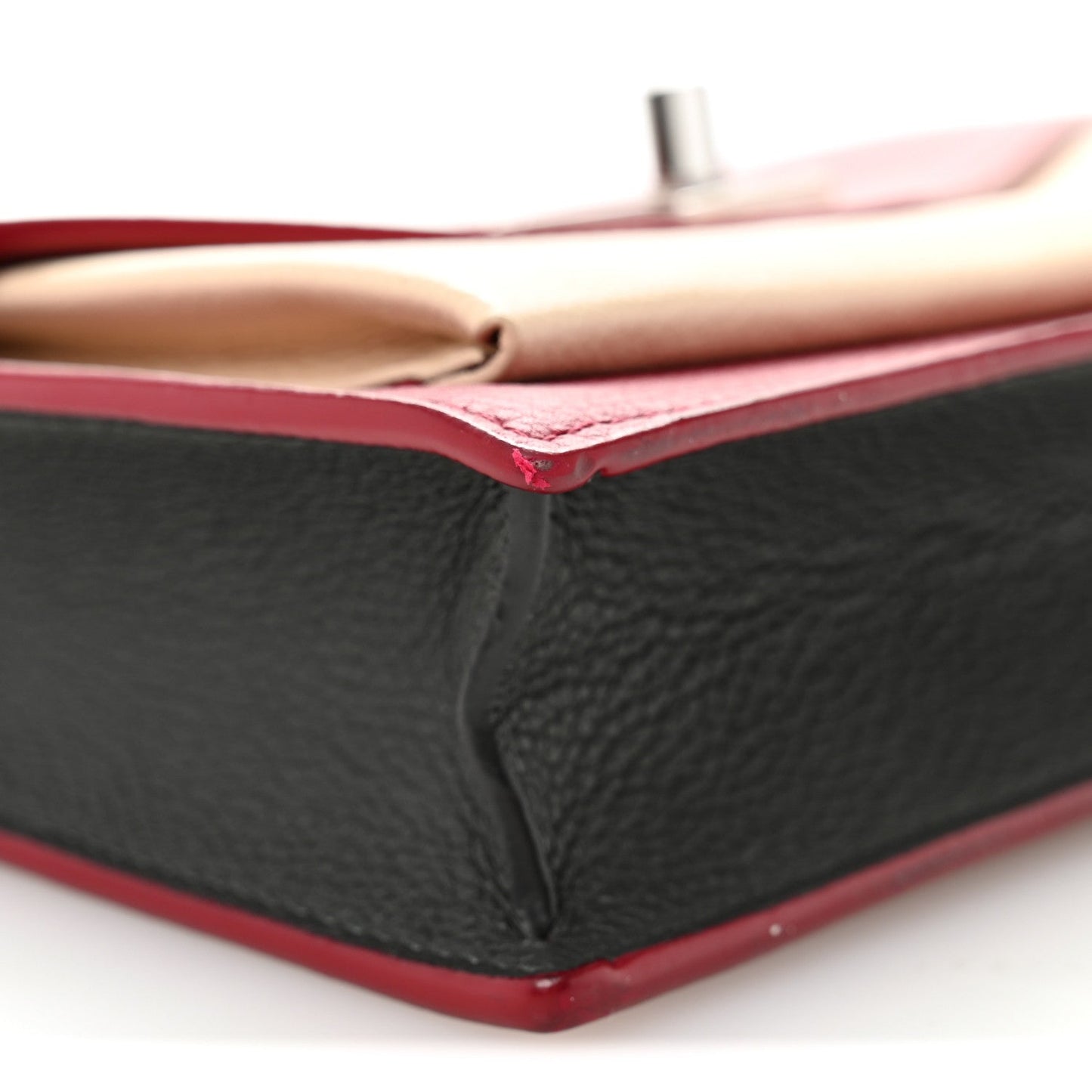 Calfskin My Lockme Chain Pochette Lie De Vin Etain Creme