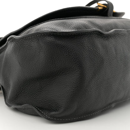 Calfskin Medium Marcie Satchel Black