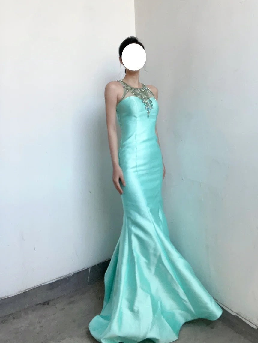 Charming Prom Dress Crew Neck Mermaid Gala Evening Gown Dress Birthday Party Outfits    D4875