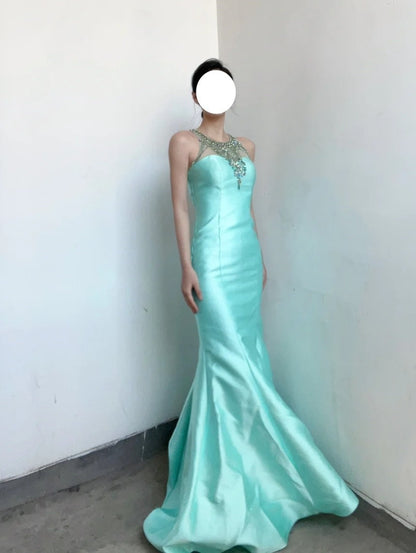 Charming Prom Dress Crew Neck Mermaid Gala Evening Gown Dress Birthday Party Outfits    D4875