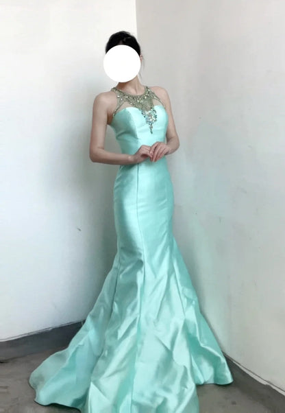 Charming Prom Dress Crew Neck Mermaid Gala Evening Gown Dress Birthday Party Outfits    D4875