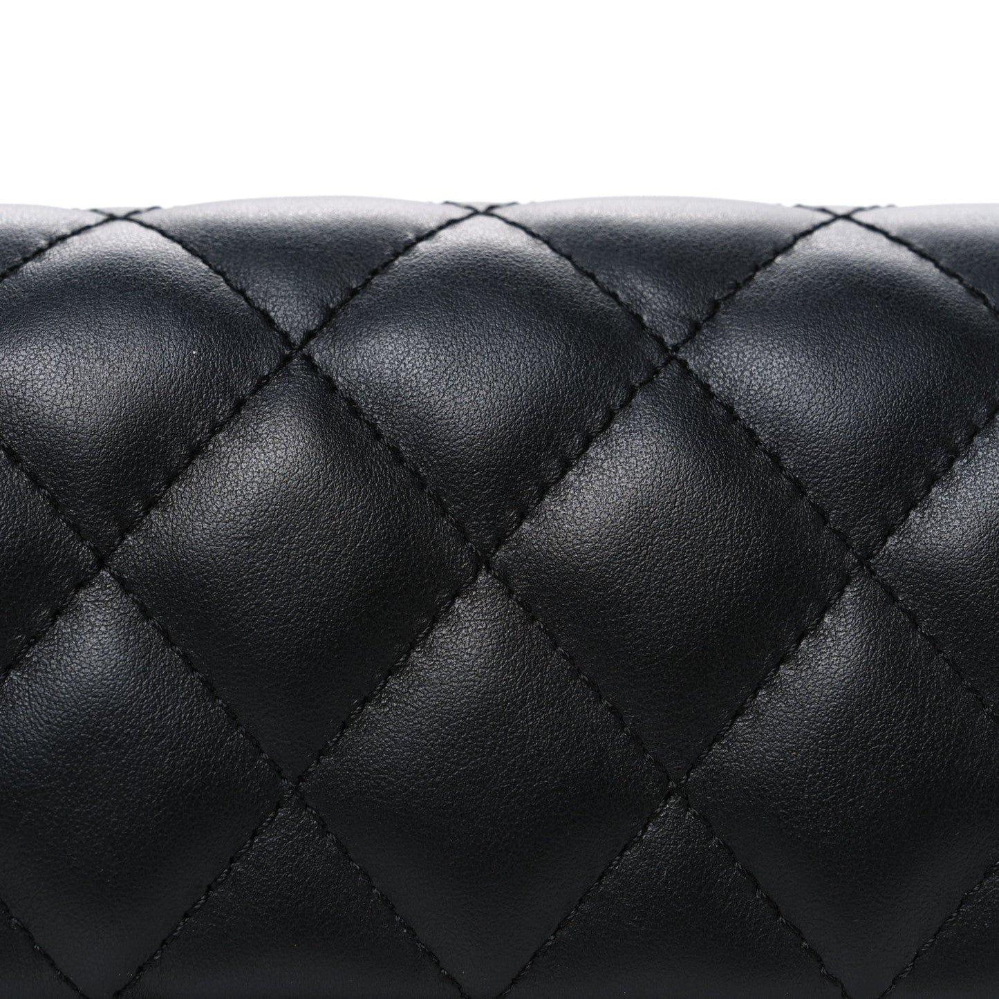 Calfskin Quilted CC Uniform Flap Belt Bag Black