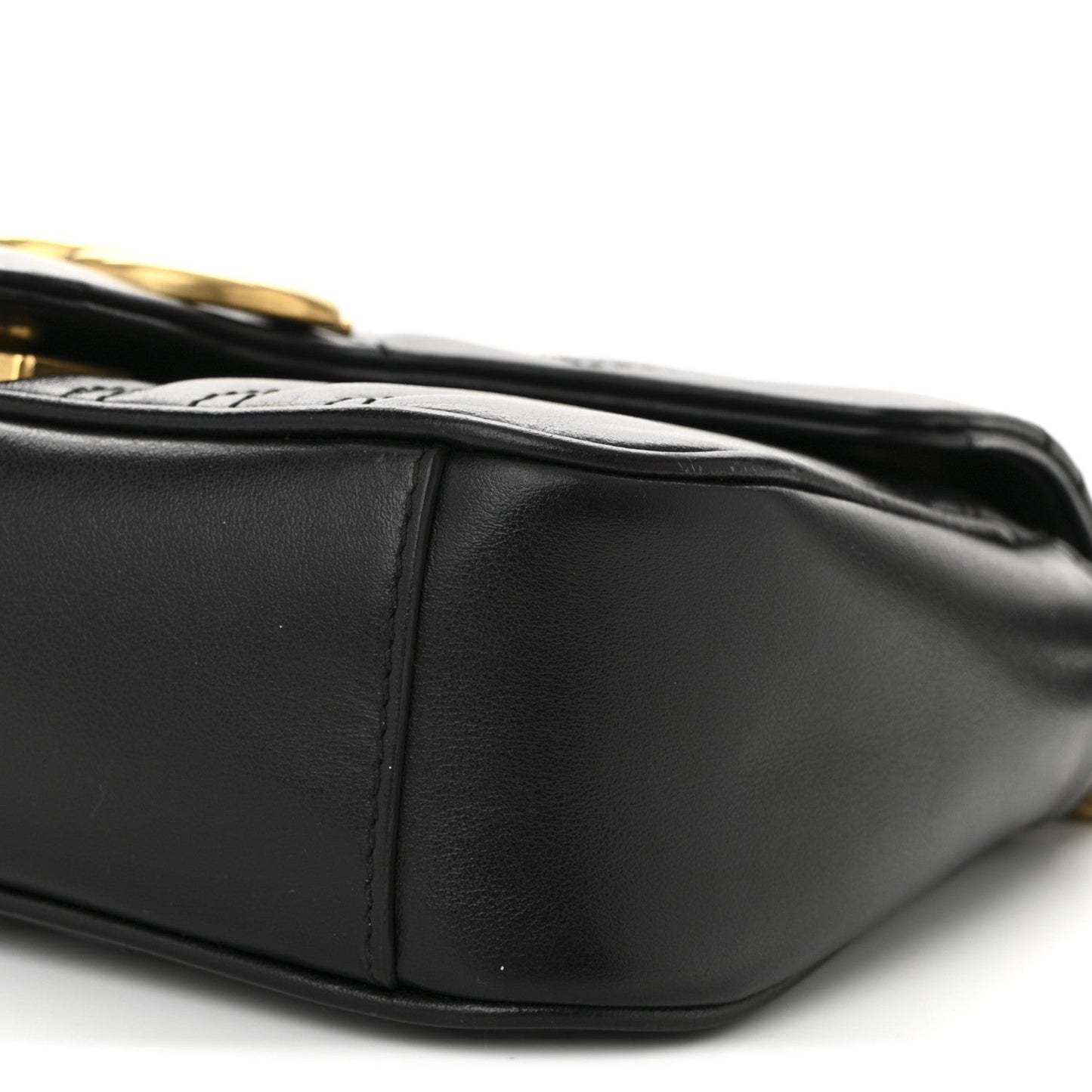 Calfskin Matelasse Small GG Marmont Shoulder Bag Black