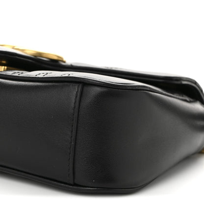 Calfskin Matelasse Small GG Marmont Shoulder Bag Black