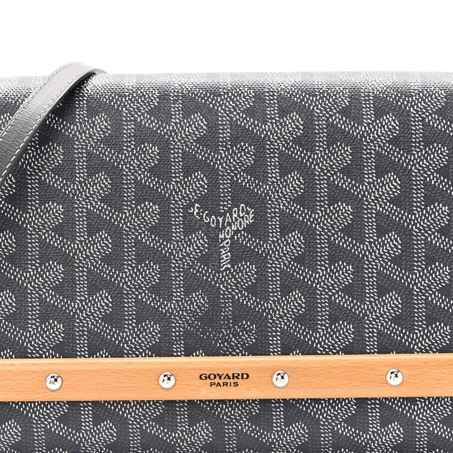 Goyardine Monte Carlo Bois Clutch With Strap Gray