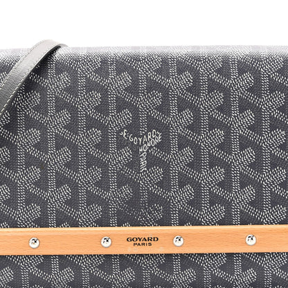 Goyardine Monte Carlo Bois Clutch With Strap Gray