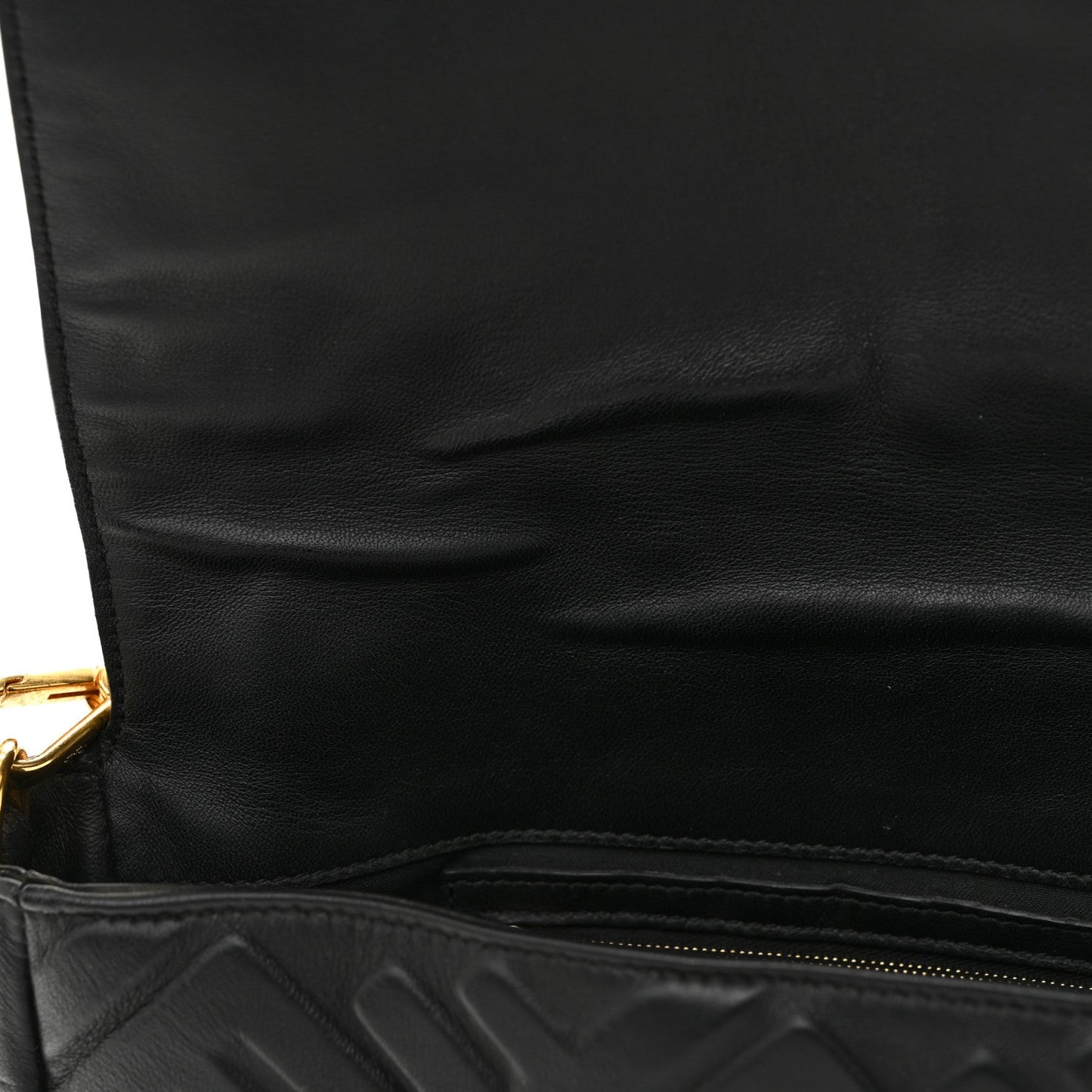 Nappa FF 1974 Embossed Large Baguette Black