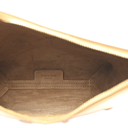 Shiny Calfskin Puzzle Fold Pouch Warm Desert
