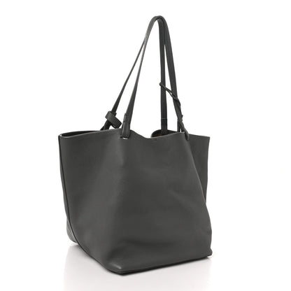 Grained Calfskin Park Tote Three Charcoal