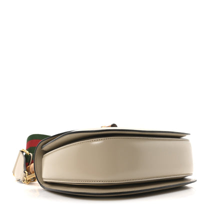 Boarded Dyana Lux Calfskin Web Medium Bamboo 1947 Top Handle Bag Oatmeal