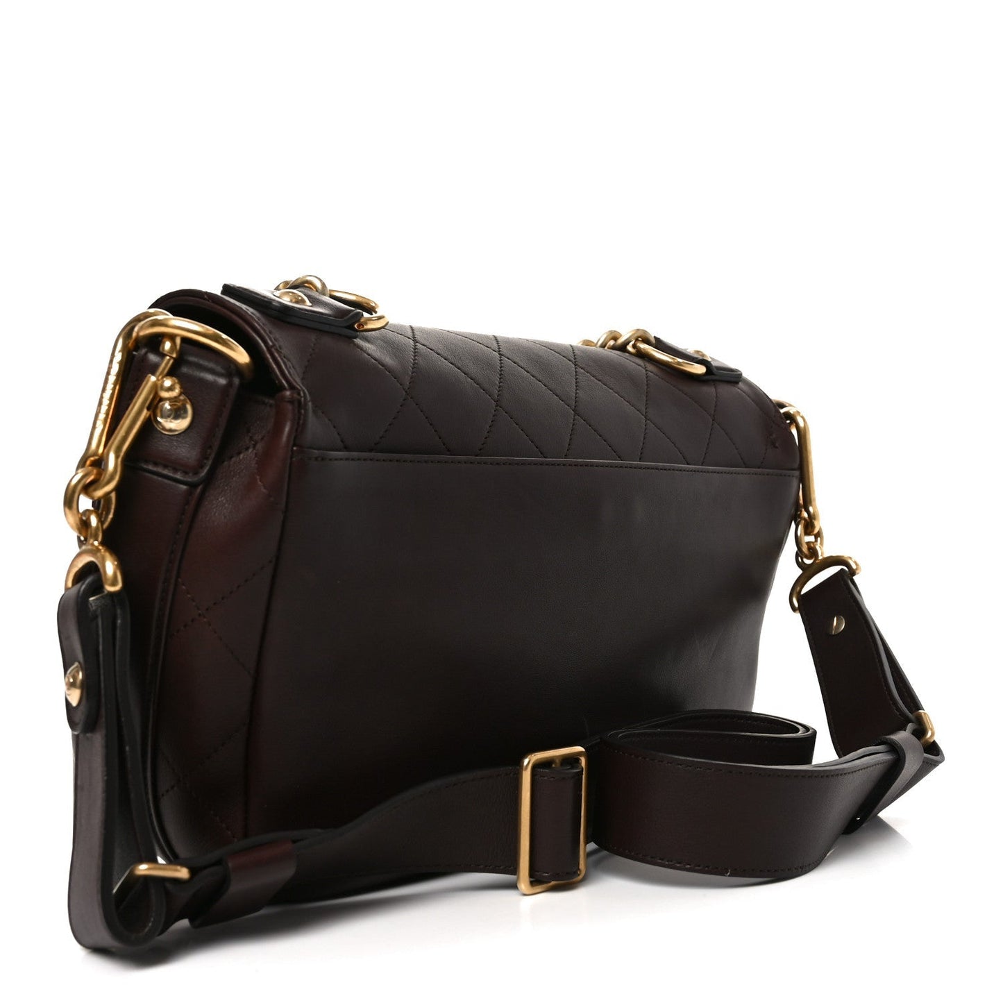 Calfskin Stitched Small Paris in Rome Messenger Brown