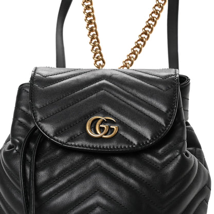 Calfskin Matelasse GG Marmont Flap Backpack Black