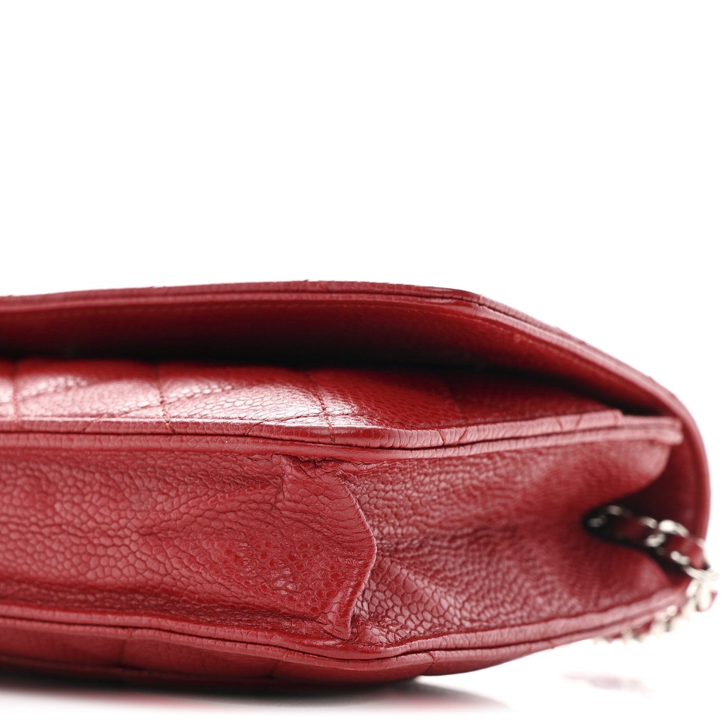 Caviar Quilted Wallet on Chain WOC Red