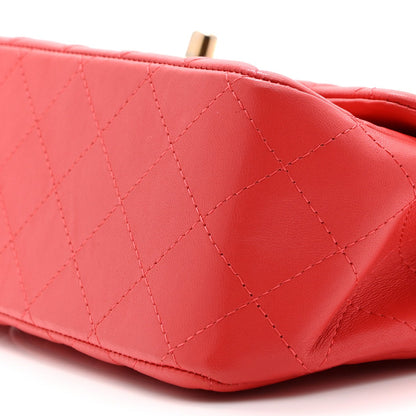 Lambskin Quilted Mini Square Flap Red