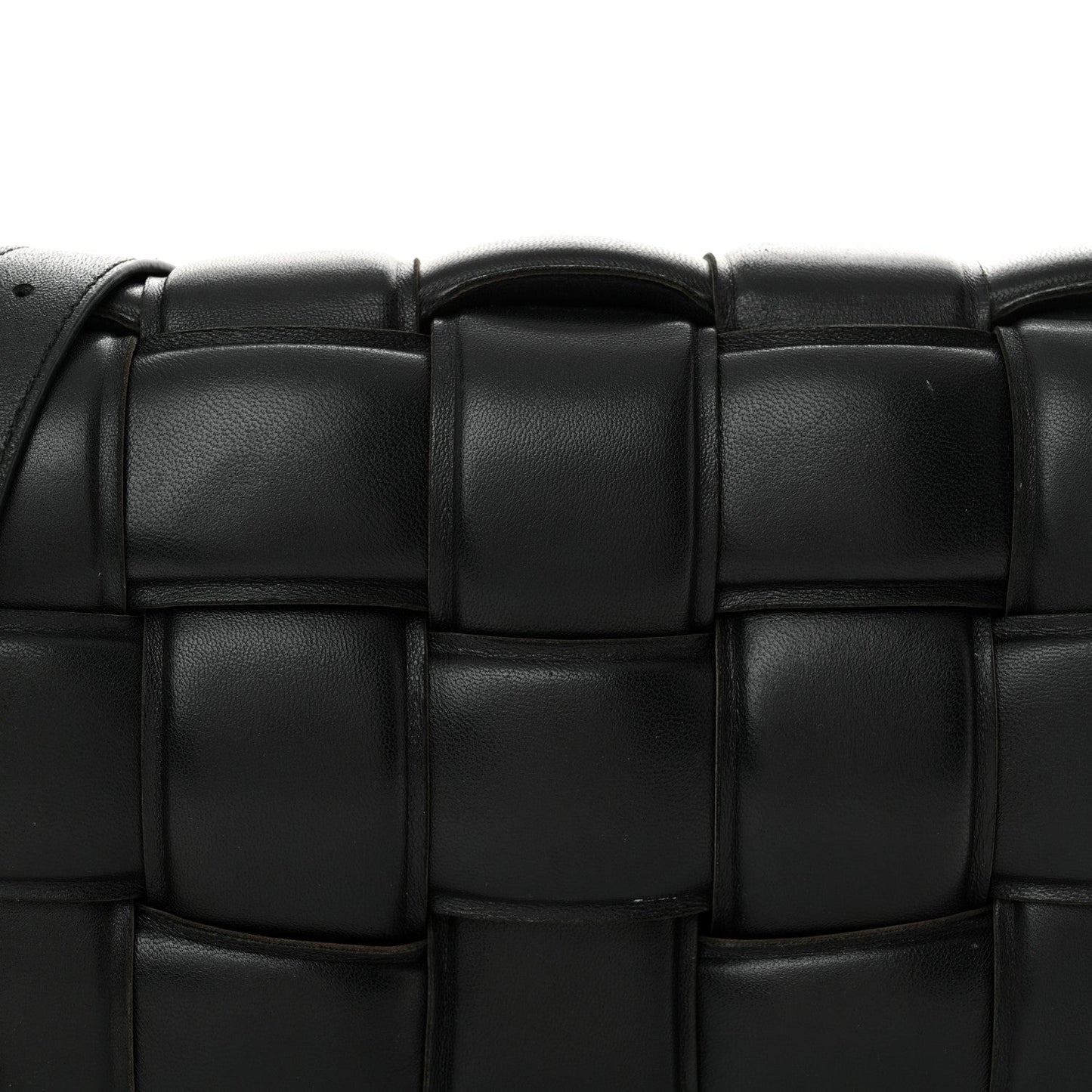 Nappa Maxi Intreccio Padded Cassette Crossbody Bag Black