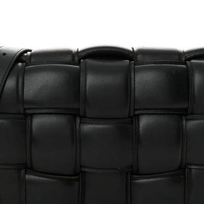 Nappa Maxi Intreccio Padded Cassette Crossbody Bag Black