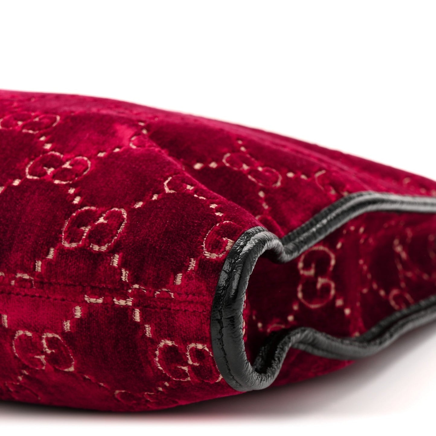 Velvet GG Monogram Large Rajah Chain Tote Red Cipria Black