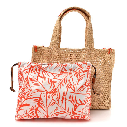 Raffia Calfskin Saint Tropez OnTheGo MM Natural Orange
