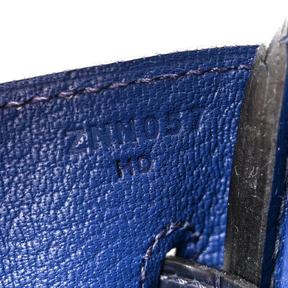 Taurillon Novillo Matte Alligator Birkin Touch 30 Bleu Saphir Bleu Marine