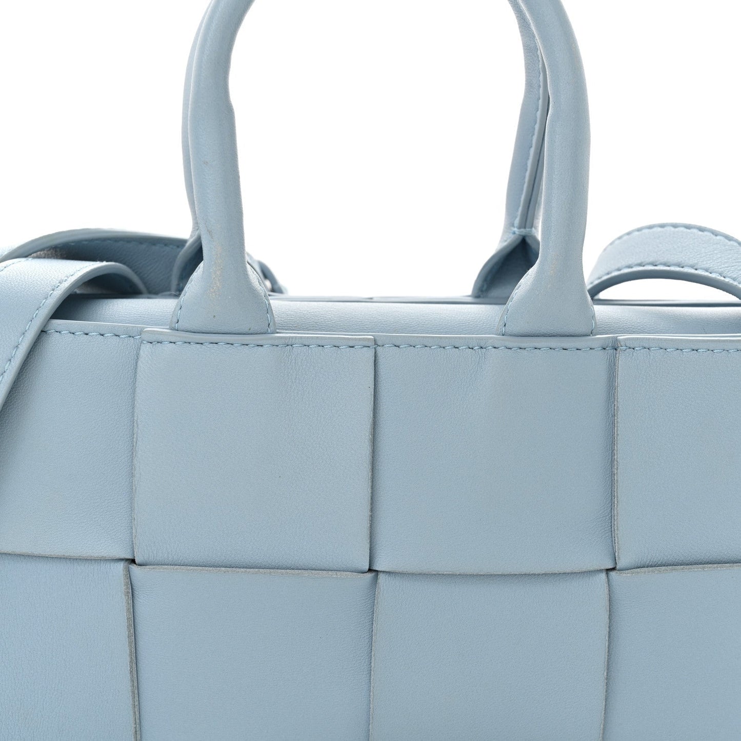 Nappa Maxi Intreccio Mini Arco East West Tote Ice Blue