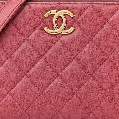 Caviar Quilted Medium Business Affinity Camera Case Dark Pink