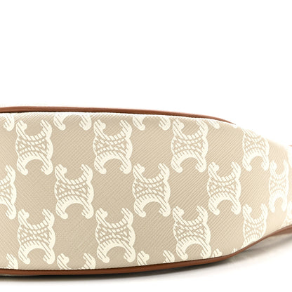 Canvas Calfskin Ava Triomphe Shoulder Bag Grege