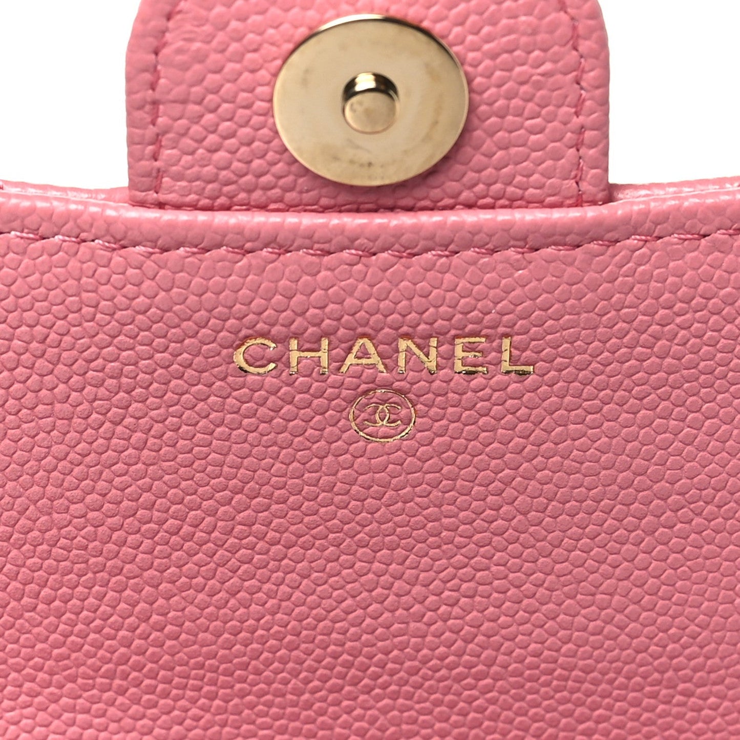 Caviar Quilted Flap Phone Holder With Chain Pink