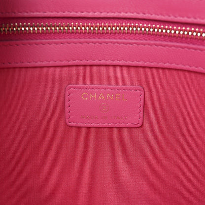 Tweed PVC Lambskin Wristlet Pouch Pink