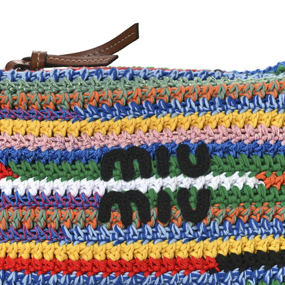 Fabric Crochet Pouch Multicolor