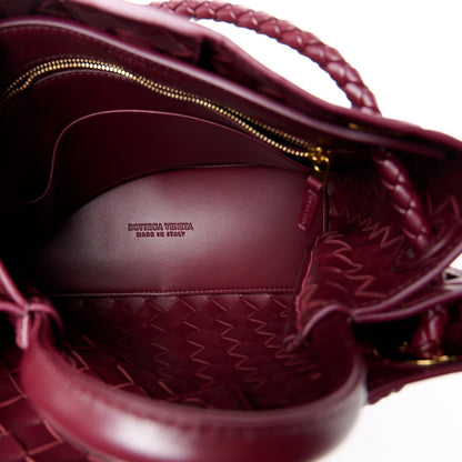 Nappa Intrecciato Small Andiamo Shoulder Bag Barolo