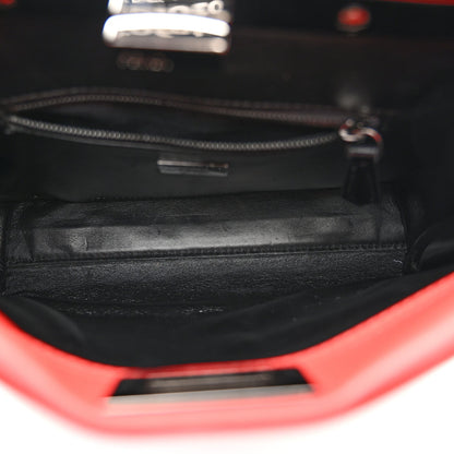 Vitello Seta Nappa Mini Plexi Handle Peekaboo Iconic Satchel Pomodoro