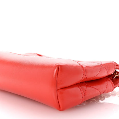 Shiny Lambskin Quilted Micro 31 Clutch With Chain Red