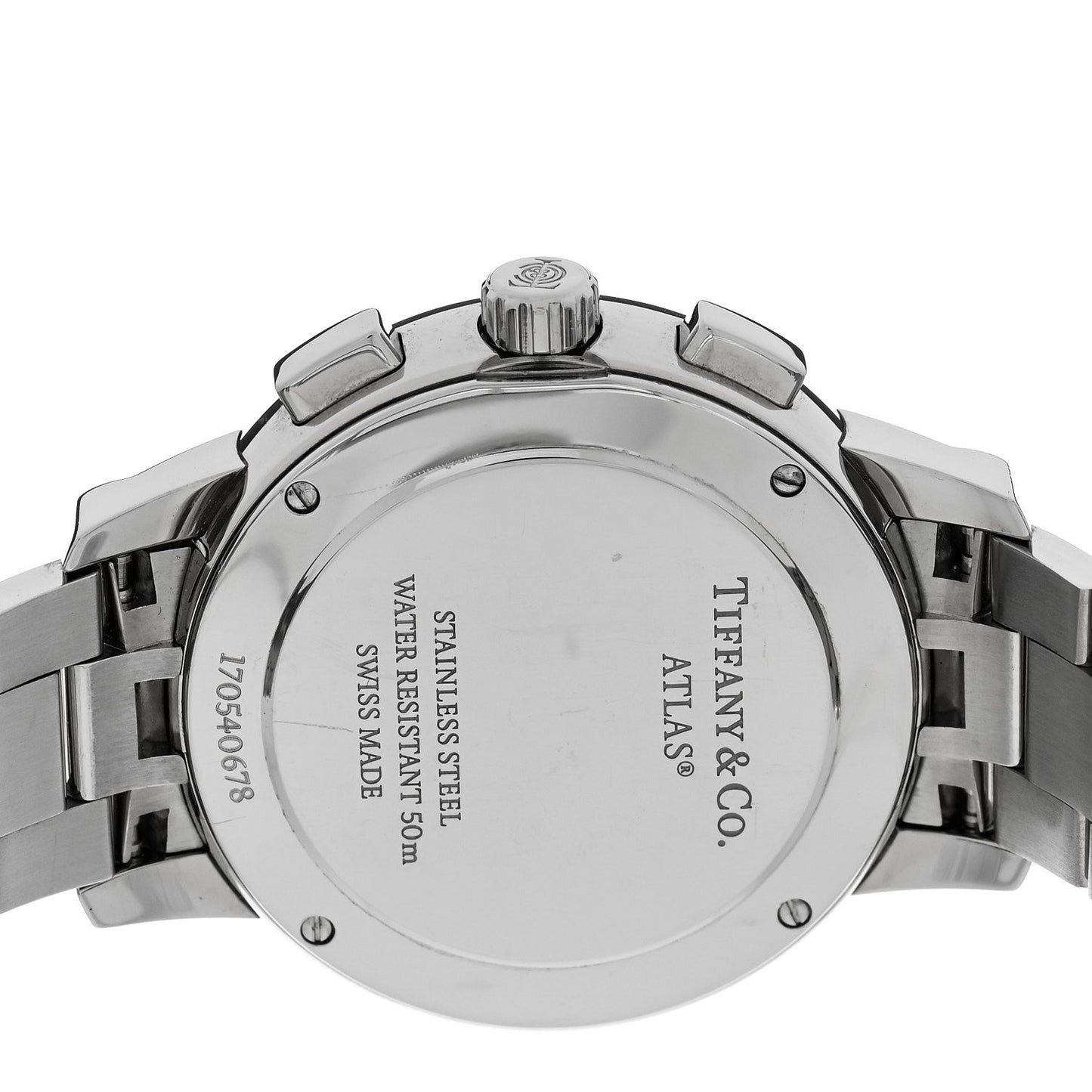 Stainless Steel Diamond Bezel 36mm Atlas Dome Chronograph Quartz Watch