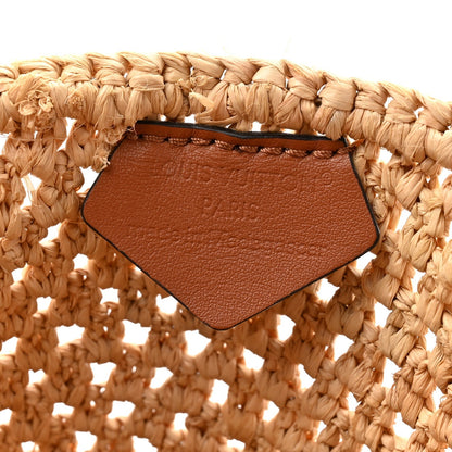 Raffia Calfskin Saint Tropez OnTheGo MM Natural Orange