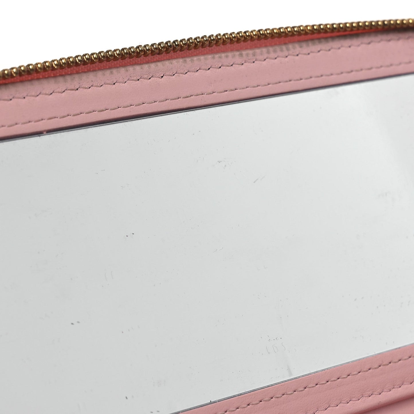 Caviar Quilted Crystal CC Logo Vanity Case With Chain Pink