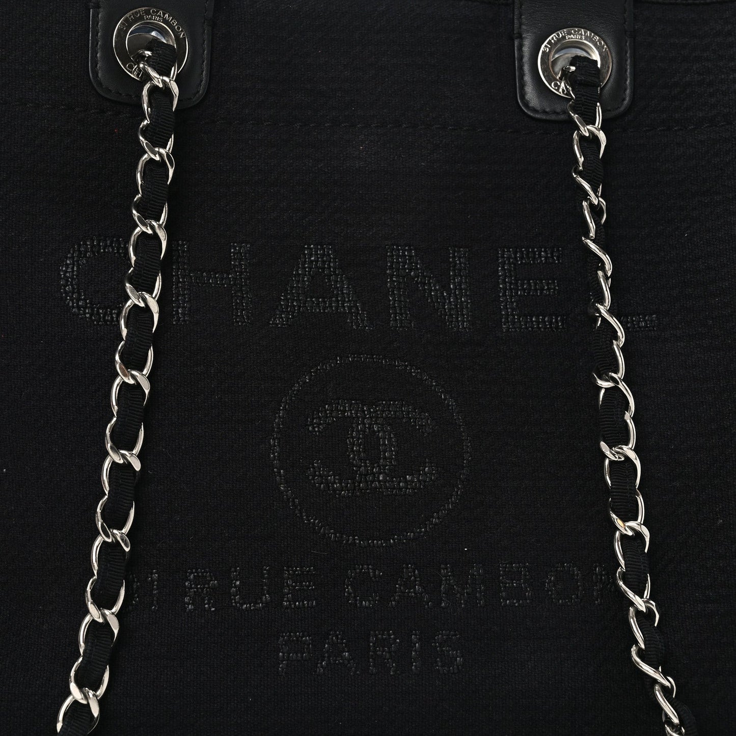 Canvas Medium Deauville Tote Black