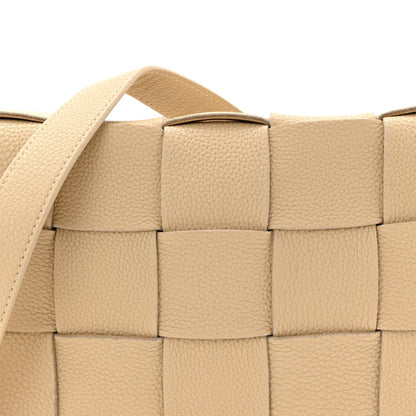 Grained Calfskin Maxi Intrecciato Cassette Crossbody Bag Porridge