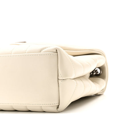 Calfskin Y Quilted Monogram Small Loulou Chain Satchel Ivory