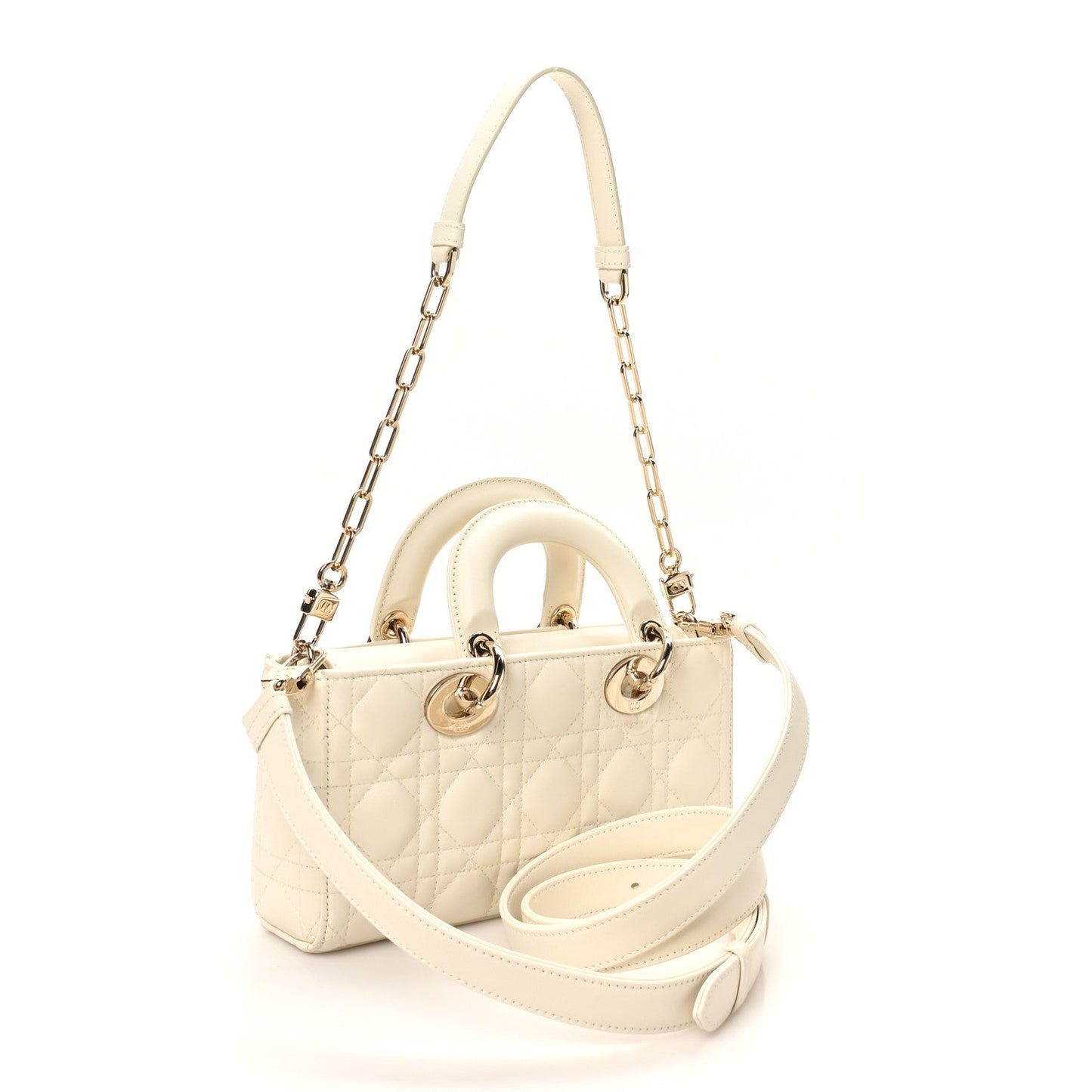 Lambskin Cannage Small Lady D-Joy Latte