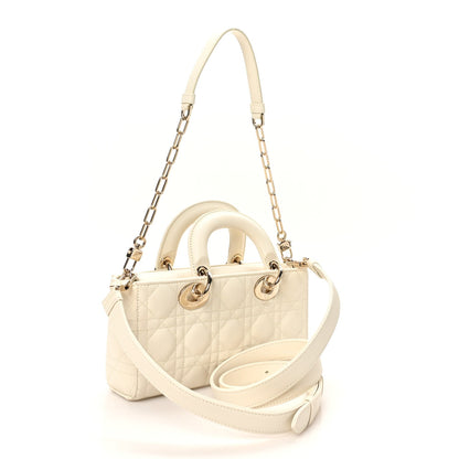Lambskin Cannage Small Lady D-Joy Latte