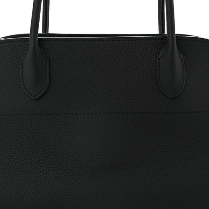 Matte Grained Calfskin Margaux Shoulder 12 Black