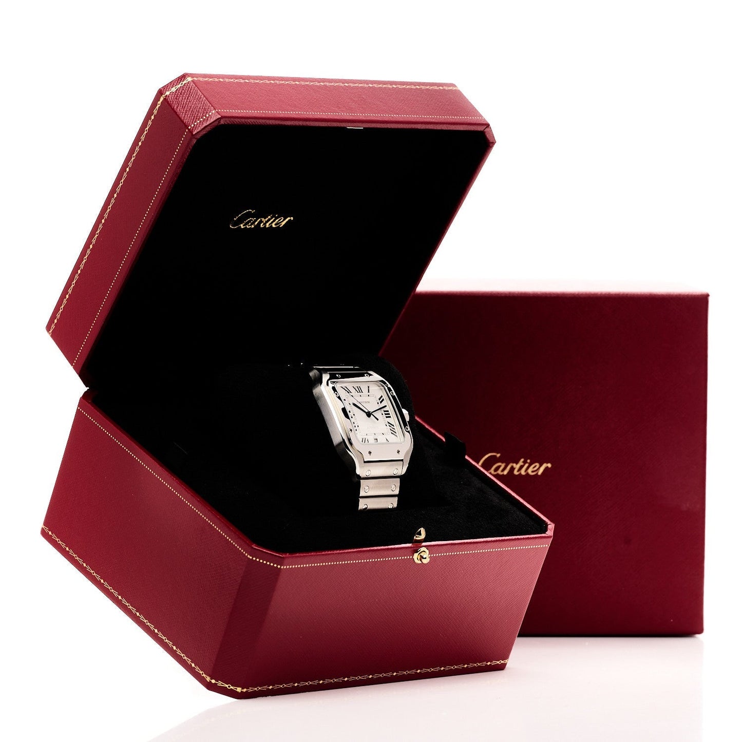 Stainless Steel 39.8mm Santos De Cartier Automatic Watch