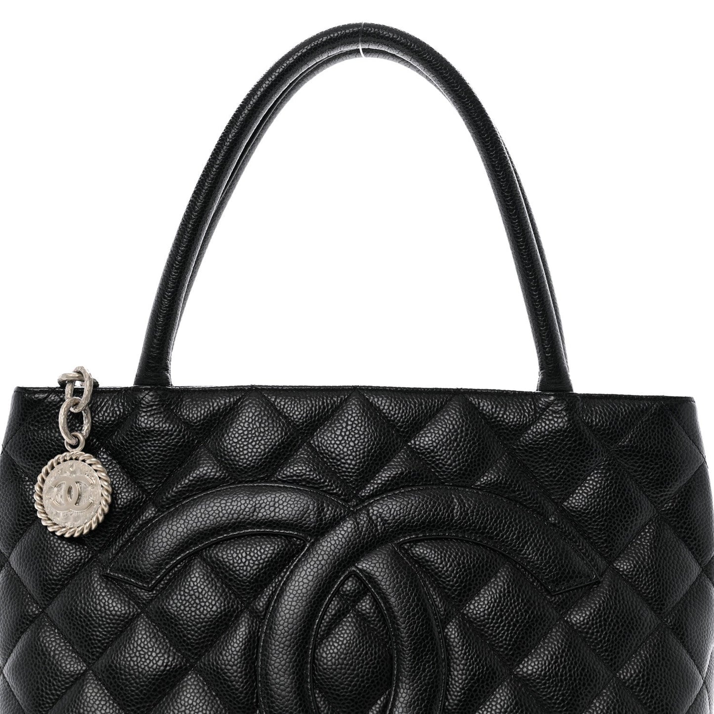 Caviar Quilted Medallion Tote Black