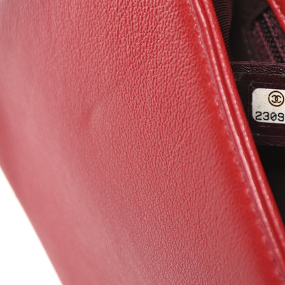 Sheepskin Quilted Medium Vintage Mademoiselle Flap Red