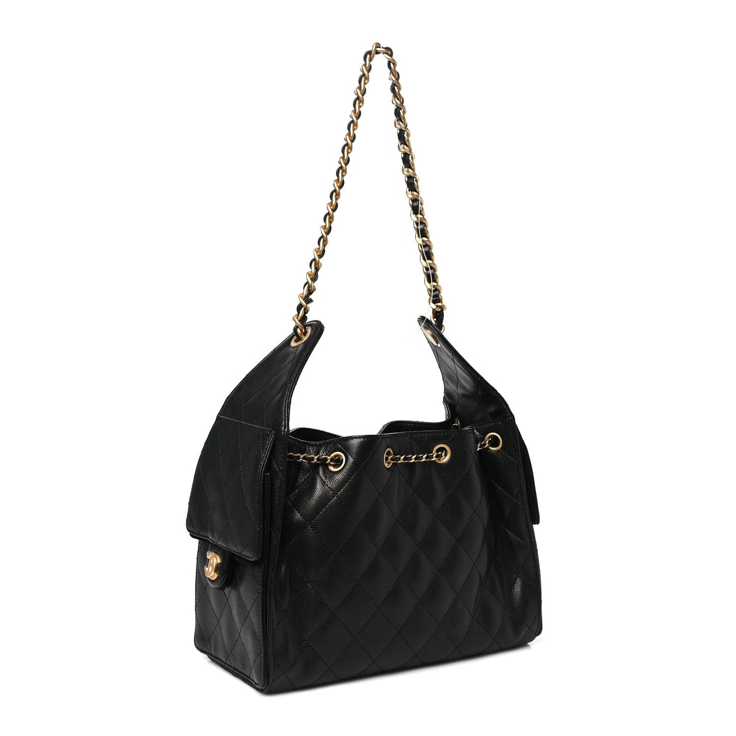 Caviar Quilted Small Chanel 25 Handbag Black